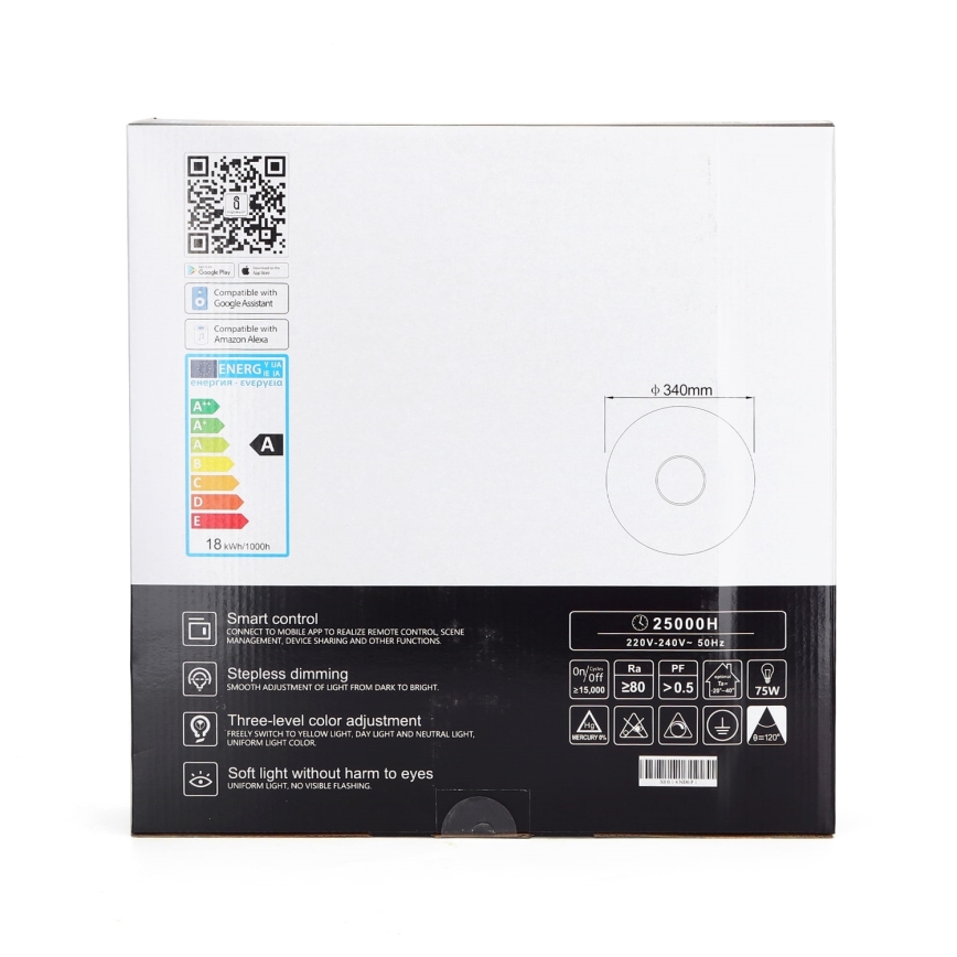 Aigostar - Стельовий LED світильник з регулюванням яскравості LED/18W/230V діаметр 34 см Wi-Fi