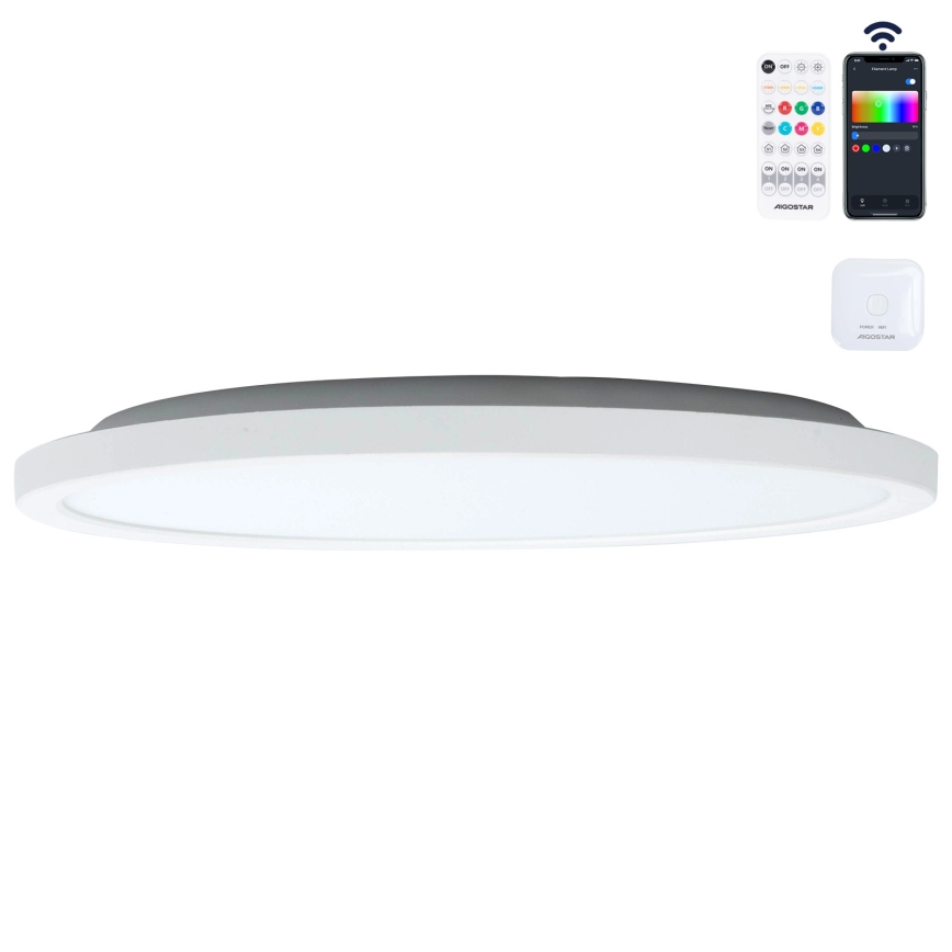 Aigostar - Стельовий RGBW-світильник з регулюванням яскравості MESH LED/24W/230V 3000-6500K білий + пульт дистанційного керування