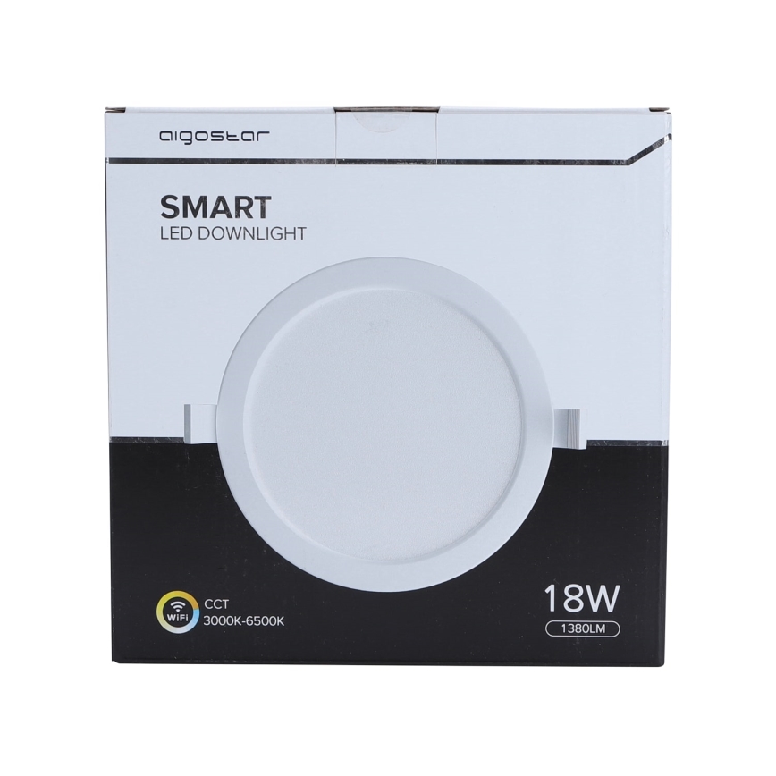 Aigostar - Стельовий вбудований LED світильник з регулюванням яскравості 18W/230V діаметр 22 см Wi-Fi