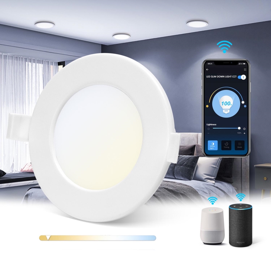 Aigostar - Стельовий вбудований LED світильник з регулюванням яскравості 6W/230V діаметр 11,5 см Wi-Fi