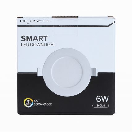 Aigostar - Стельовий вбудований LED світильник з регулюванням яскравості 6W/230V діаметр 11,5 см Wi-Fi