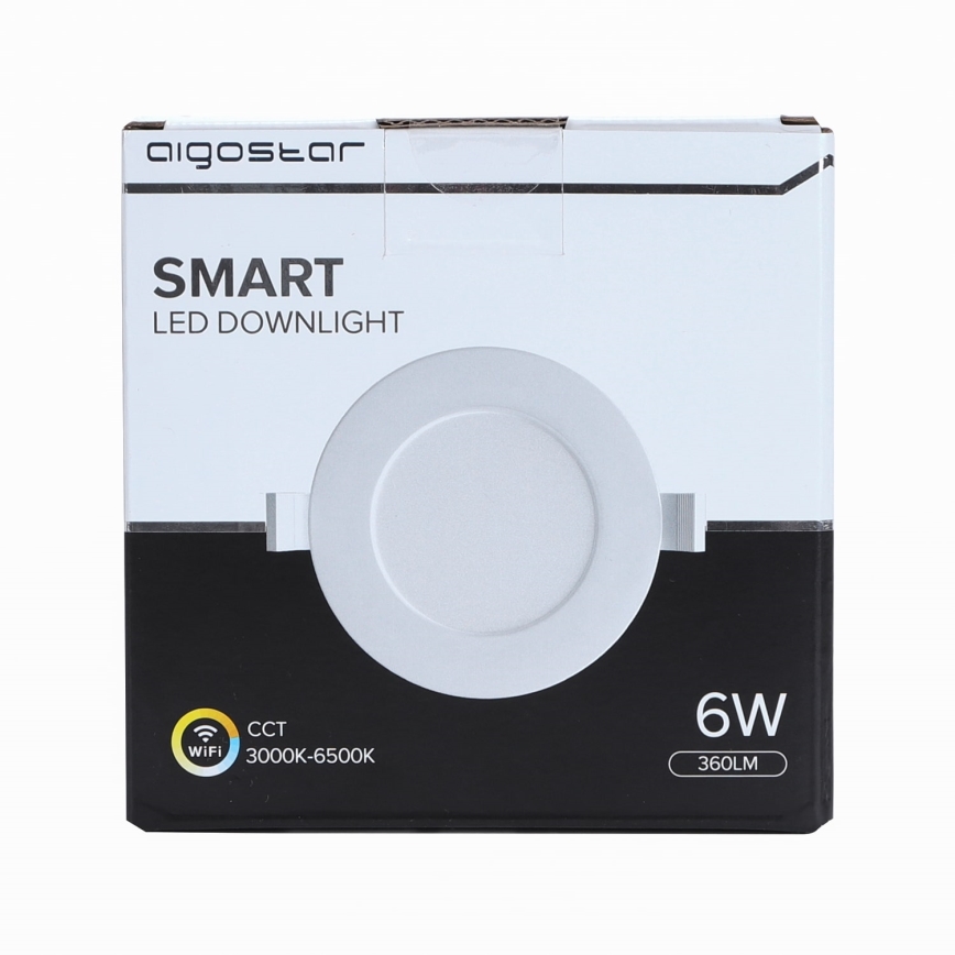 Aigostar - Стельовий вбудований LED світильник з регулюванням яскравості 6W/230V діаметр 11,5 см Wi-Fi