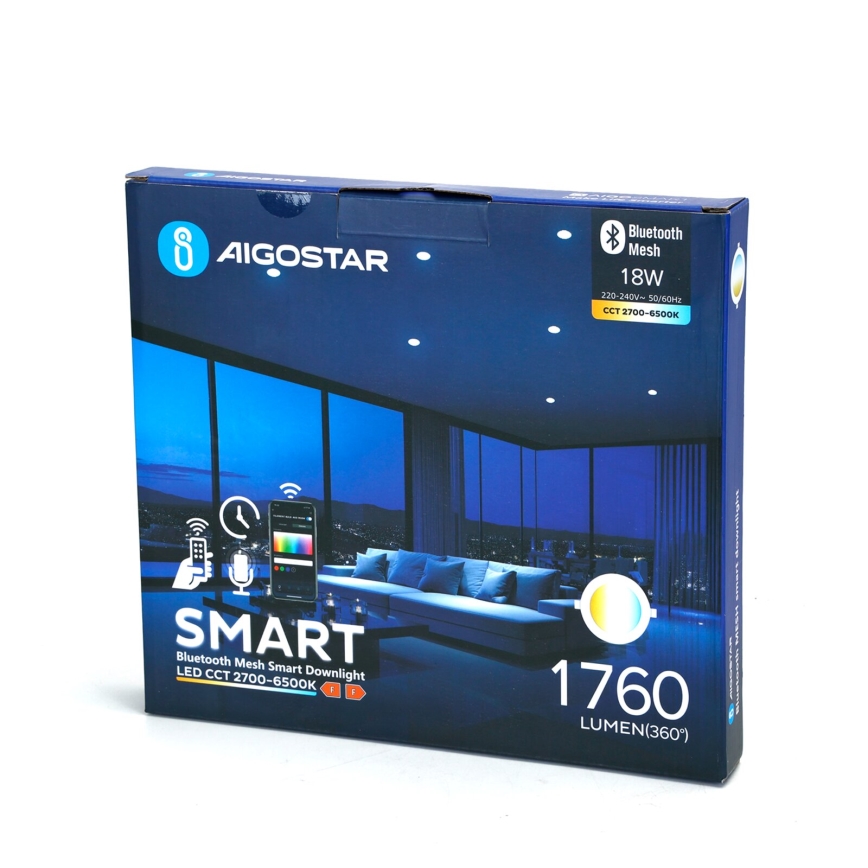 Aigostar - Стельовий вбудований LED світильник з регулюванням яскравості MESH LED/18W/230V 2700-6500K діаметр 23 см