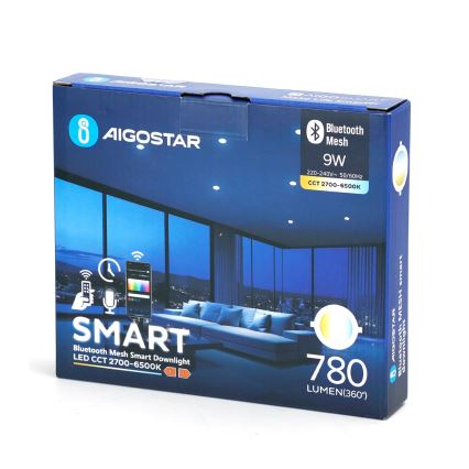 Aigostar - Стельовий вбудований LED світильник з регулюванням яскравості MESH LED/9W/230V 2700-6500K діаметр 14,5 см