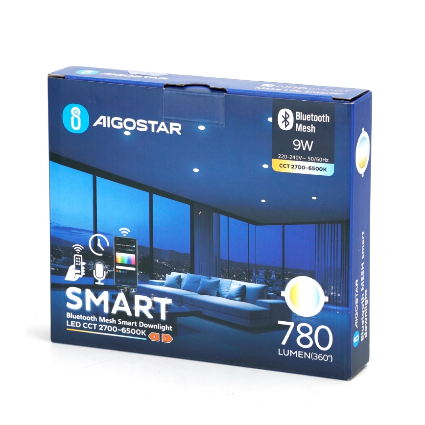 Aigostar - Стельовий вбудований LED світильник з регулюванням яскравості MESH LED/9W/230V 2700-6500K діаметр 14,5 см