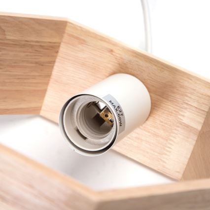 Aigostar - стильна підвісна люстра з сосни на шнурі, 1xE27/60W/230V