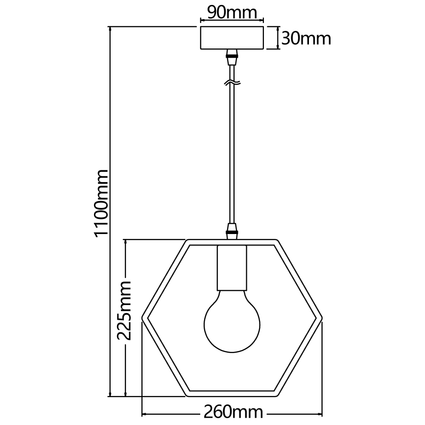 Aigostar - стильна підвісна люстра з сосни на шнурі, 1xE27/60W/230V