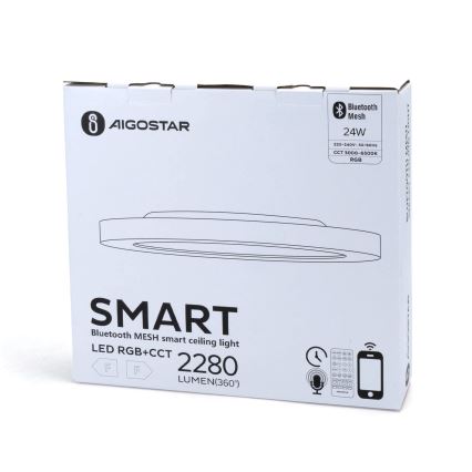 Aigostar - Светодиодный RGBW потолочный светильник с диммером MESH LED/24W/230V 3000-6500K белый + пульт дистанционного управления