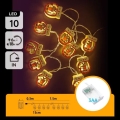 Aigostar - светодиодная гирлянда 10×LED/3×AA, 1,5 м, тёплый белый, перчатки