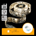 Aigostar - светодиодная гирлянда 20xLED/3xAA, 2 m, тёплый белый, серебристая