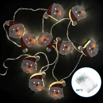 Aigostar - Светодиодная гирлянда 20xLED/3xAA 3m тёплый белый Санта-Клаус