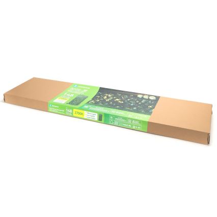 Aigostar - Светодиодная гирлянда на солнечной батарее 148xLED/2x1,2 м IP65 300 mAh теплый белый эвкалипт