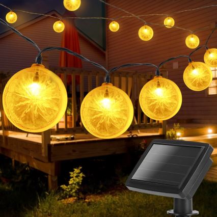 Aigostar - Светодиодная гирлянда на солнечной батарее 10xLED/3,8 м IP44 600 mAh теплый белый