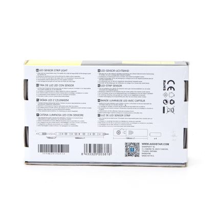 Aigostar - Светодиодная лента с регулированием яркости и датчиком 1 м LED/2W/4xAAA 3000K IP65