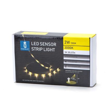 Aigostar - Светодиодная лента с регулированием яркости и датчиком 1 м LED/2W/4xAAA 3000K IP65