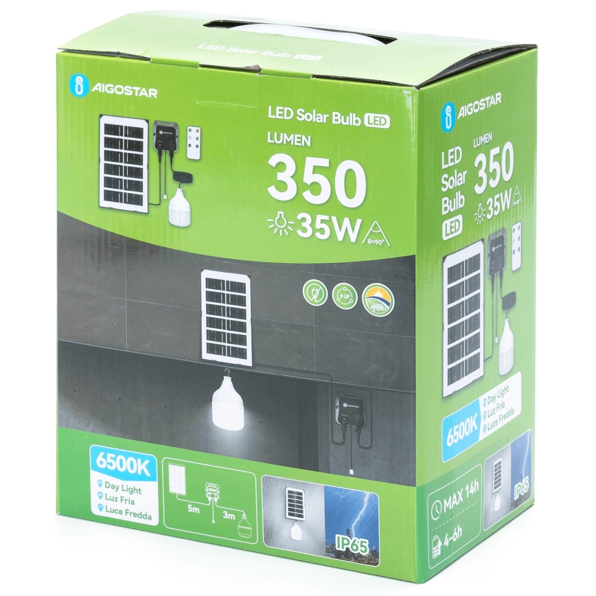 Aigostar - Светодиодная люстра на солнечной батарее LED/35W/12V 3000 mAh 6500K диаметр 10 см + дистанционное управление