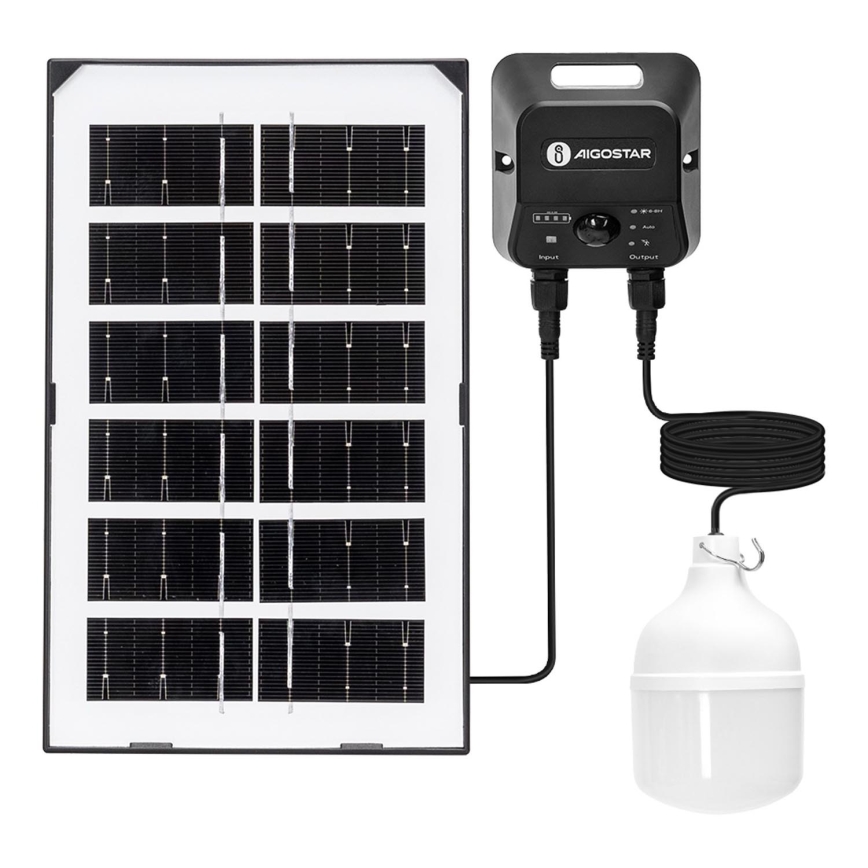 Aigostar - Светодиодная люстра на солнечной батарее с датчиком LED/35W/12V 3000 mAh 6500K диаметр 10 см + дистанционное управление