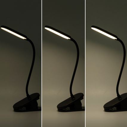 Aigostar - Светодиодная настольная лампа с регулированием яркости с зажимом LED/2,5W/5V черный