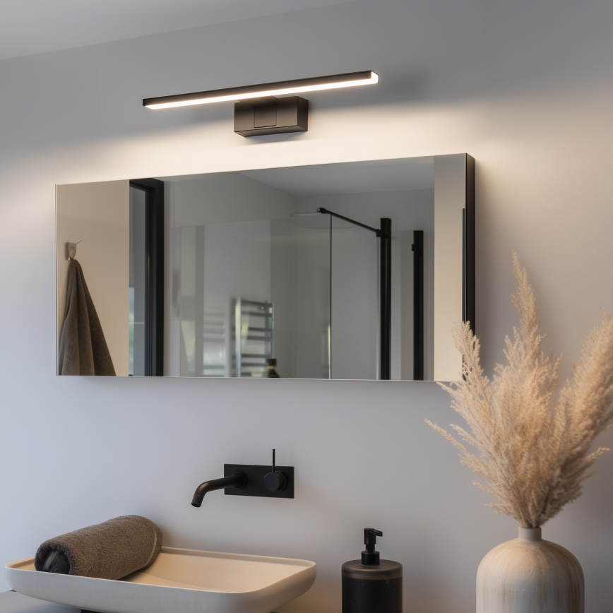 Aigostar - Светодиодная подсветка для зеркала в ванной комнате LED/8W/230V 4000K 40 см IP44 черный