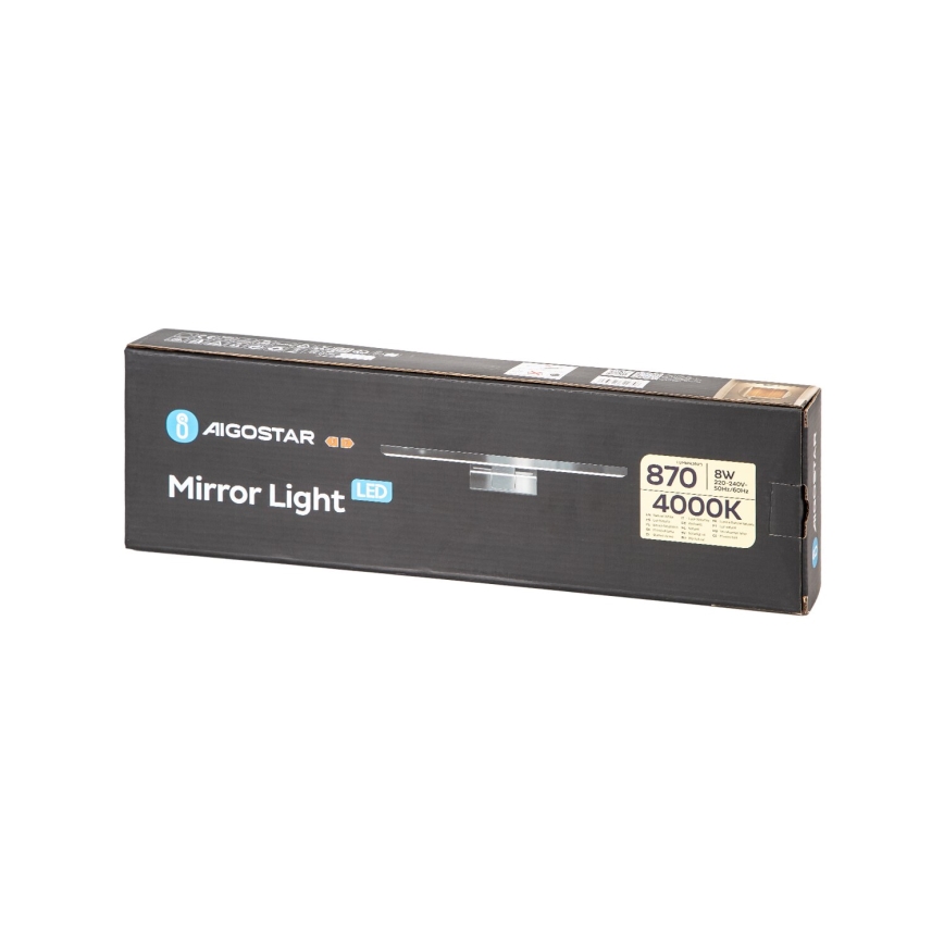 Aigostar - Светодиодная подсветка для зеркала в ванной комнате LED/8W/230V 4000K 40 см IP44
