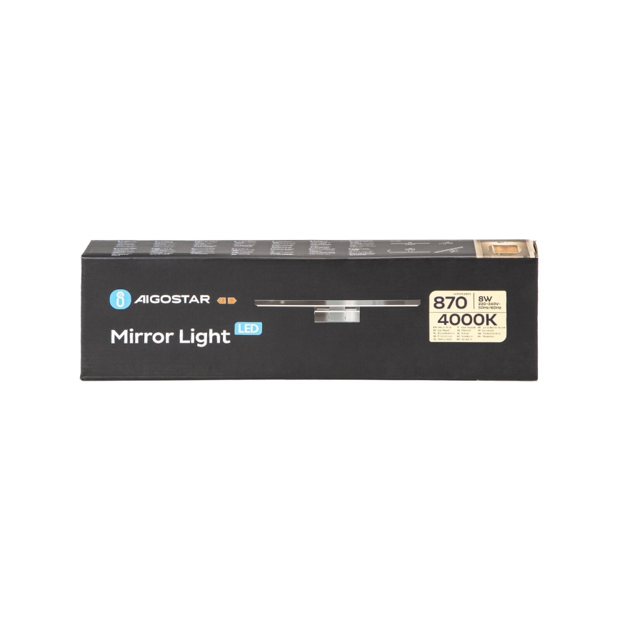 Aigostar - Светодиодная подсветка для зеркала в ванной комнате LED/8W/230V 4000K 40 см IP44