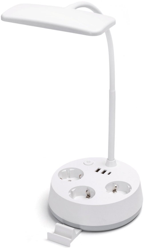 Aigostar - Светодиодная регулируемая настольная лампа с розетками и USB LED/4,6W/230V 3000/4000/6500K белая