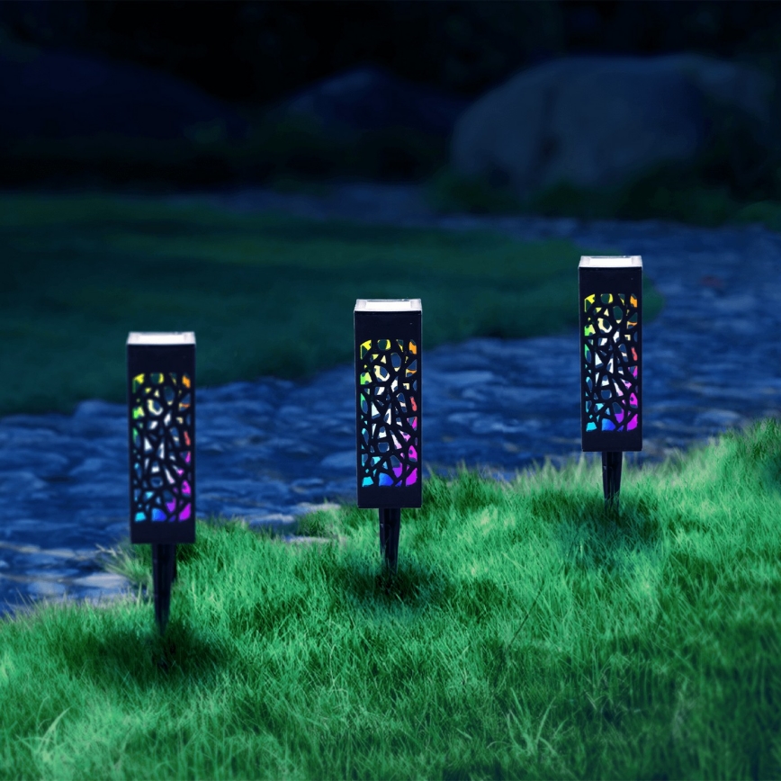 Aigostar - Светодиодная RGB-лампа на солнечной батарее LED/0,006W/1,2V 28,5 см черный IP44