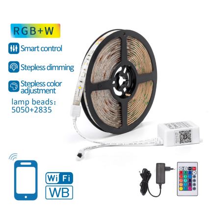 Aigostar - Светодиодная RGB лента с регулировкой яркости 6,5 м LED/16,5 Вт/12 В/230 В 3000K Wi-Fi