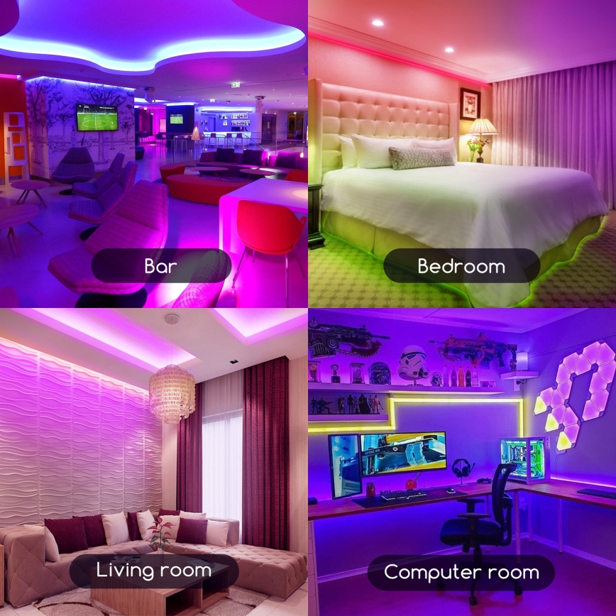 Aigostar - Светодиодная RGB-лента с регулированием яркости 3 м LED/24W/12/230V IP65 + дистанционное управление