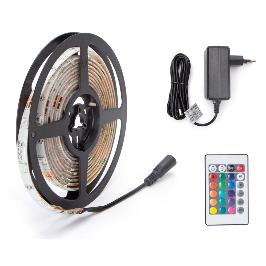 Aigostar - Светодиодная RGB-лента с регулированием яркости 3 м LED/24W/12/230V IP65 + дистанционное управление