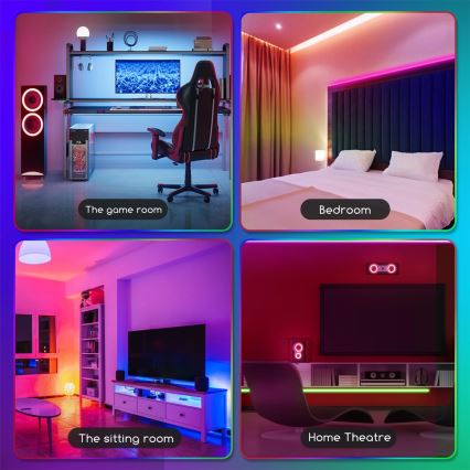 Aigostar - Светодиодная RGB-лента с регулированием яркости 5 м LED/24W/12/230V IP65 + пульт ДУ