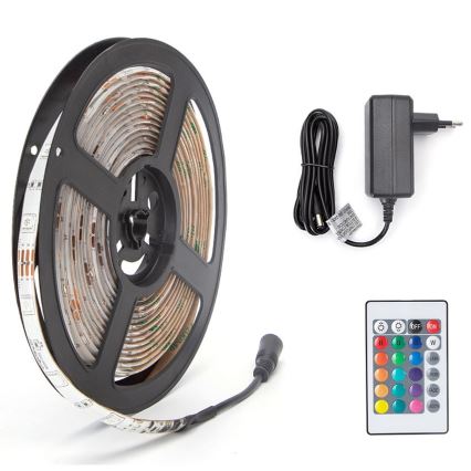 Aigostar - Светодиодная RGB-лента с регулированием яркости 5 м LED/24W/12/230V IP65 + пульт ДУ