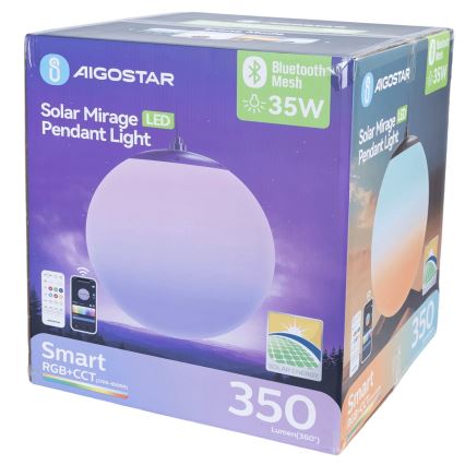Aigostar - Светодиодная RGB-люстра на солнечной батарее с регулированием яркости MESH LED/35W/3,7V 8000 mAh 2700K-6500K IP65 диаметр 50 см
