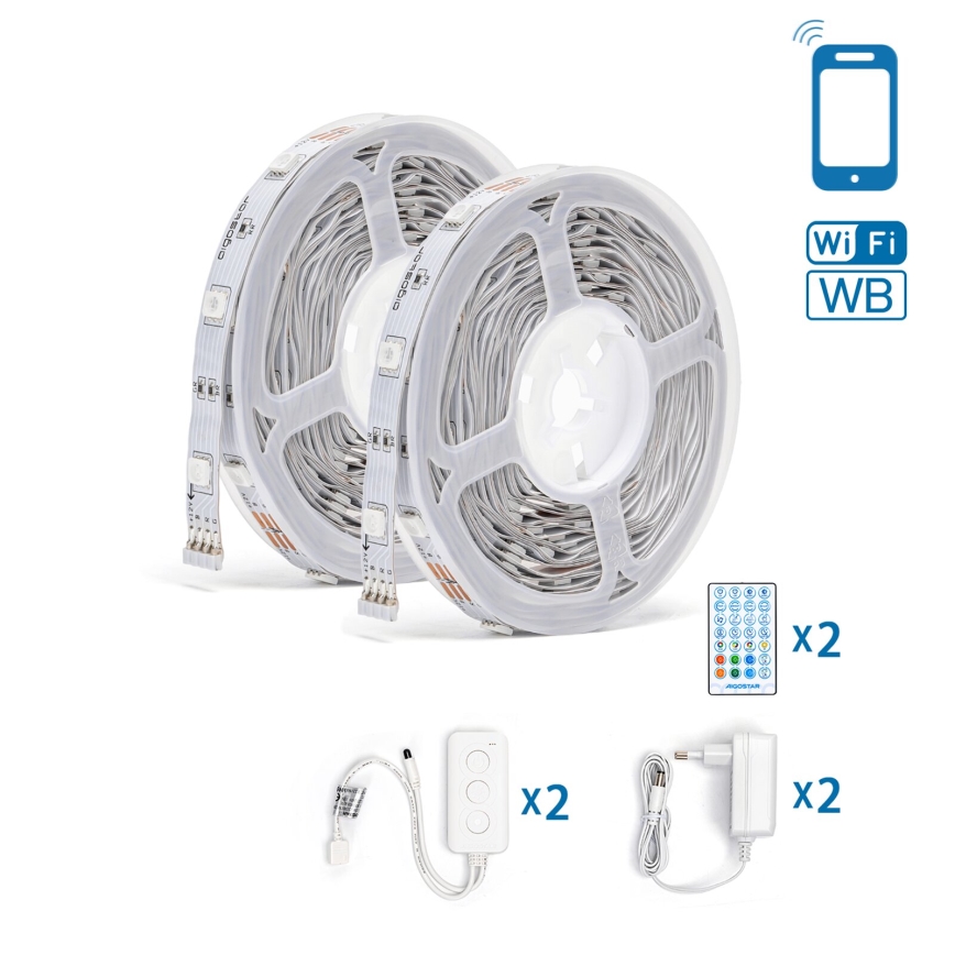 Aigostar - Светодиодная RGBW-лента с регулированием яркости LED/18W/12V 2x5 м Wi-Fi