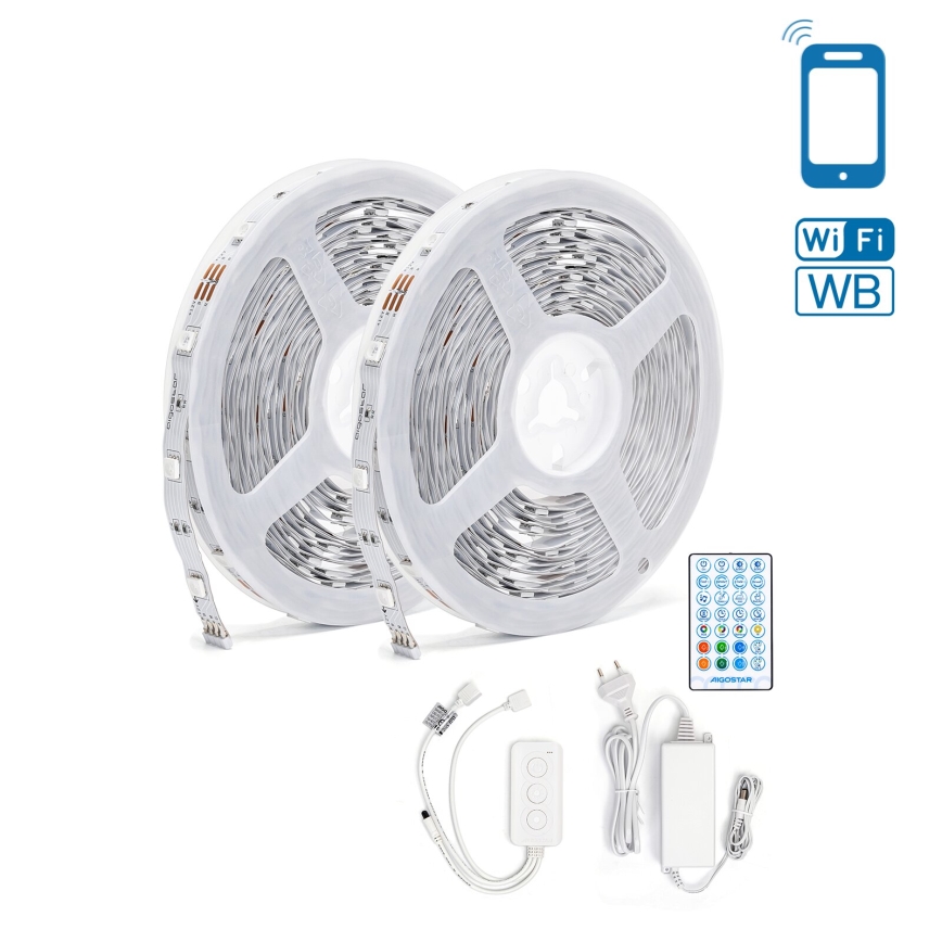 Aigostar - Светодиодная RGBW-лента с регулированием яркости LED/48W/12V 2x7,5 м Wi-Fi