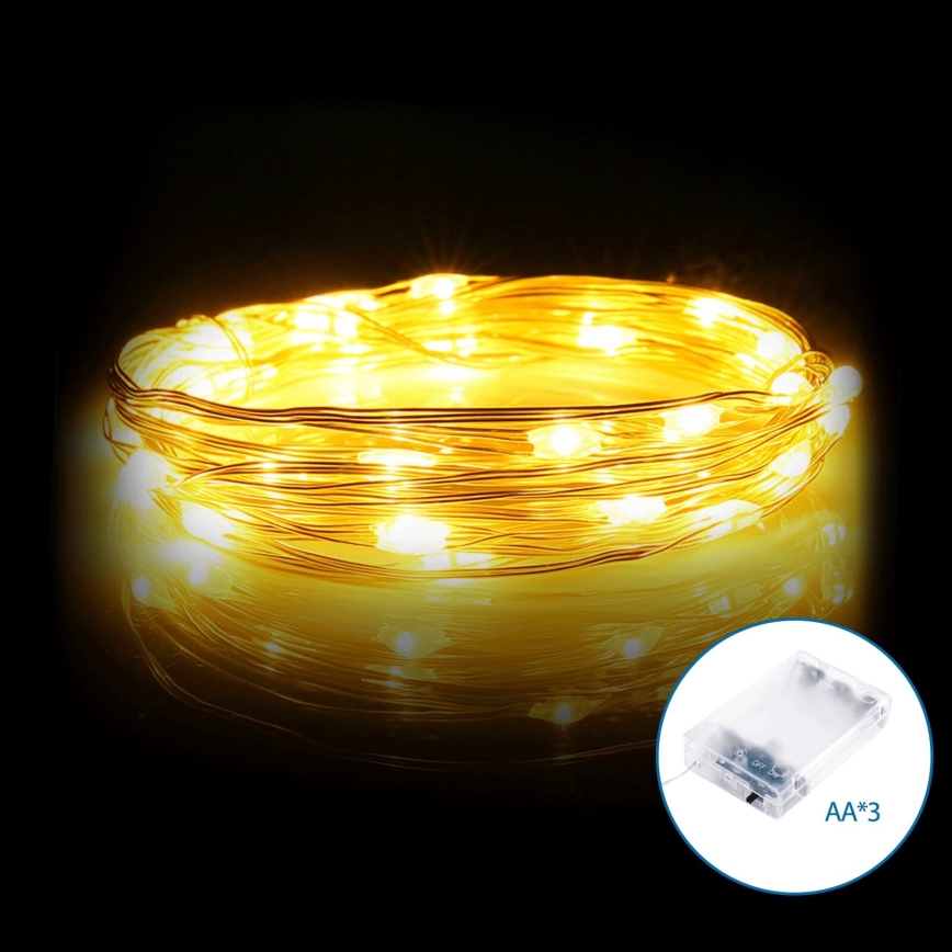 Aigostar - Светодиодная рождественская гирлянда 20xLED/3xAA 2,3 м теплый белый