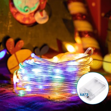 Aigostar - Светодиодная рождественская гирлянда 50xLED/3xAA 5,3 м цветной