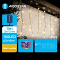 Aigostar - Светодиодная рождественская гирлянда на солнечной батарее 100xLED/8 функций 8x0,4 м IP65 теплый белый 800 mAh