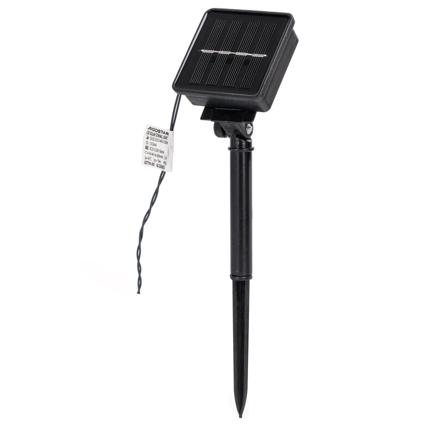 Aigostar - Светодиодная рождественская гирлянда на солнечной батарее 50xLED/8 функций 12 м 800mAh IP65 теплый белый