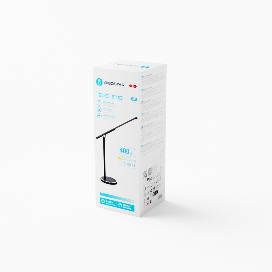 Aigostar - Светодиодная сенсорная настольная лампа с регулированием яркости LED/8W/230V 3000-6000K черный
