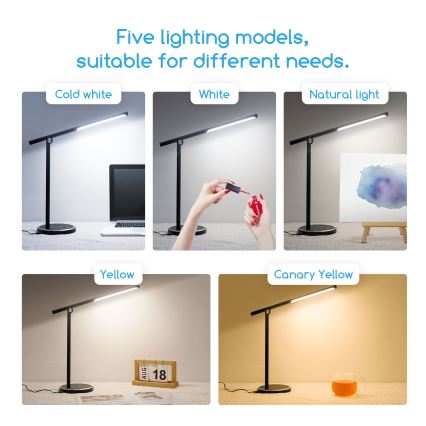 Aigostar - Светодиодная сенсорная настольная лампа с регулированием яркости LED/8W/230V 3000-6000K черный