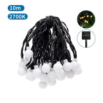 Aigostar - Светодиодная солнечная декоративная гирлянда 50xLED/8 режимов 12 м IP65 800 мАч тёплый белый