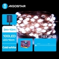 Aigostar - Светодиодная солнечная рождественская гирлянда 100 светодиодов/8 режимов 12 м IP65 800 мАч холодный белый