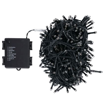 Aigostar - LED уличная гирлянда 500xLED/8 режимов 4xAA 25,3 m IP44 тёплый белый