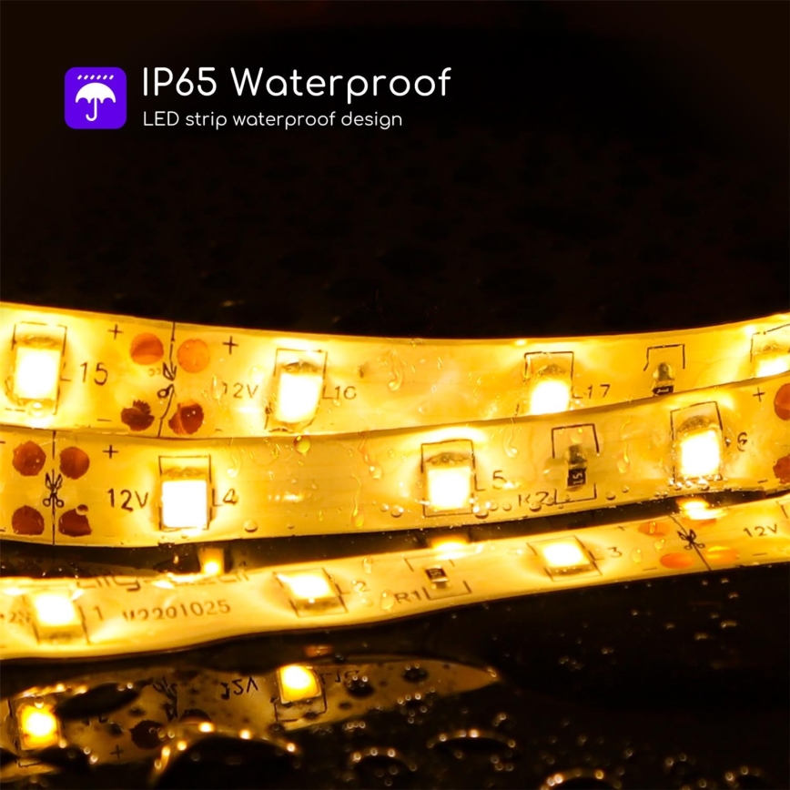 Aigostar - Светодиодная уличная лента с регулированием яркости 5 м LED/18W/12/230V 3000K IP65
