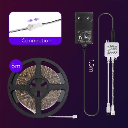 Aigostar - Светодиодная уличная лента с регулированием яркости 5 м LED/18W/12/230V 3000K IP65