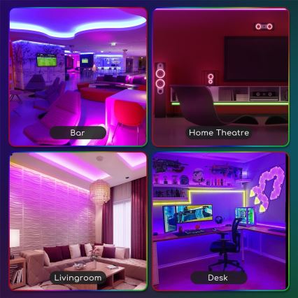 Aigostar - Светодиодная уличная RGB-лента с регулированием яркости 3м LED/24W/12/230V IP65 + дистанционное управление