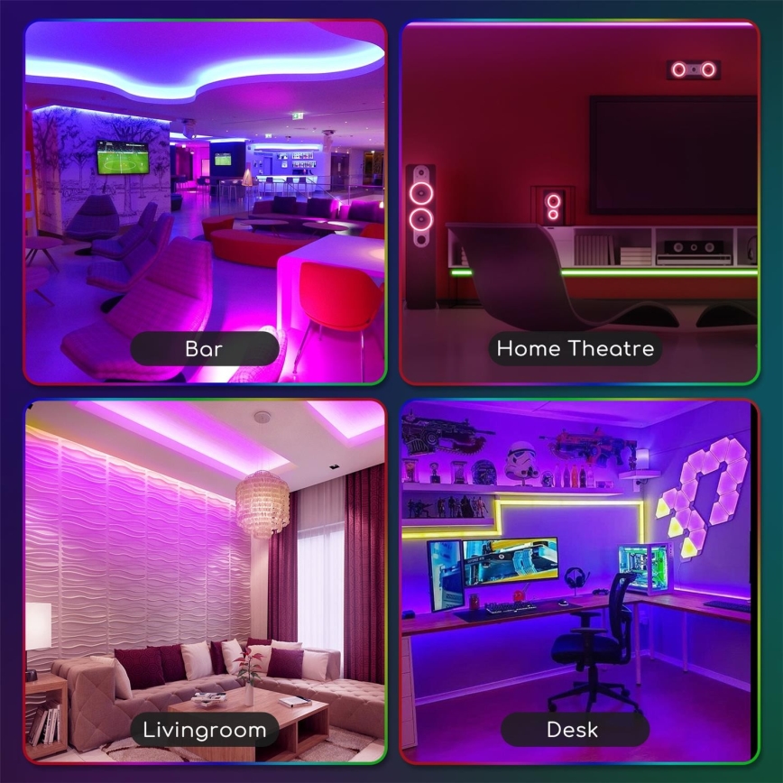 Aigostar - Светодиодная уличная RGB-лента с регулированием яркости 3м LED/24W/12/230V IP65 + дистанционное управление