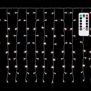 Aigostar - Светодиодная уличная рождественская гирлянда 150xLED/6W/230V/8 режимов 1,5x1m IP44 холодный белый + пульт дистанционного управления