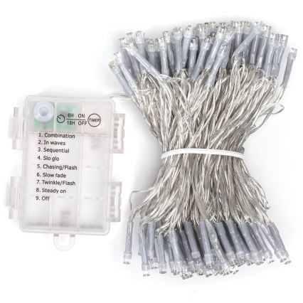 Aigostar - Светодиодная уличная рождественская гирлянда 150xLED/8 функций 15,3 м IP44 холодный белый